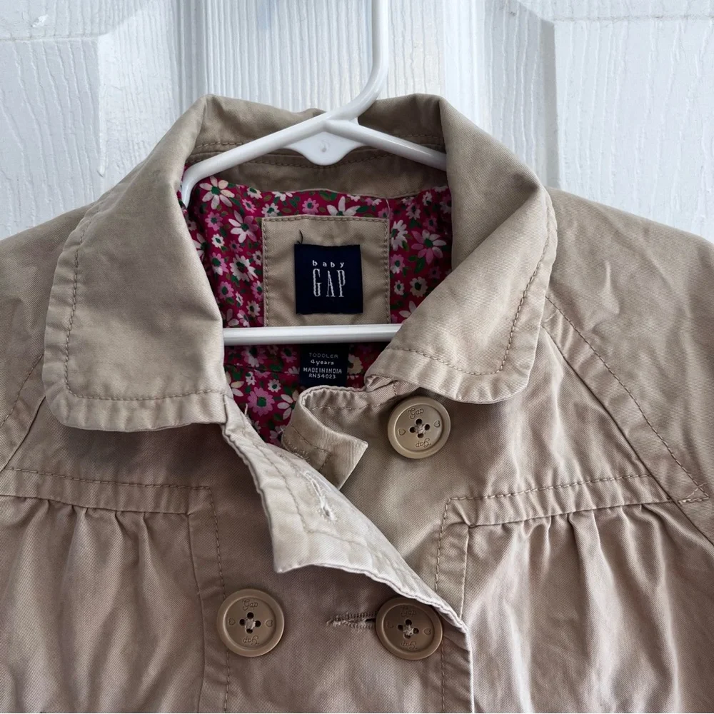 GAP Kids Beige Double-Breasted Pea Coat